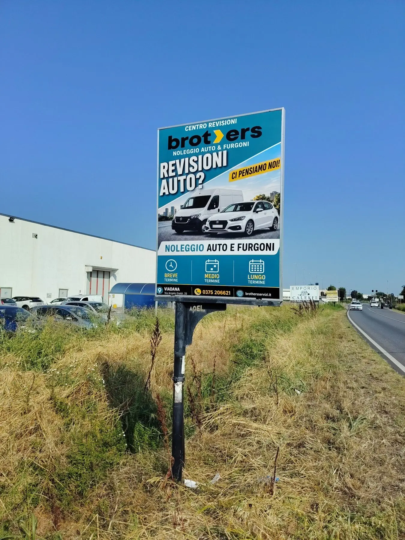 Cartello pubblicitario Brothers revisioni auto, Viadana (MN)