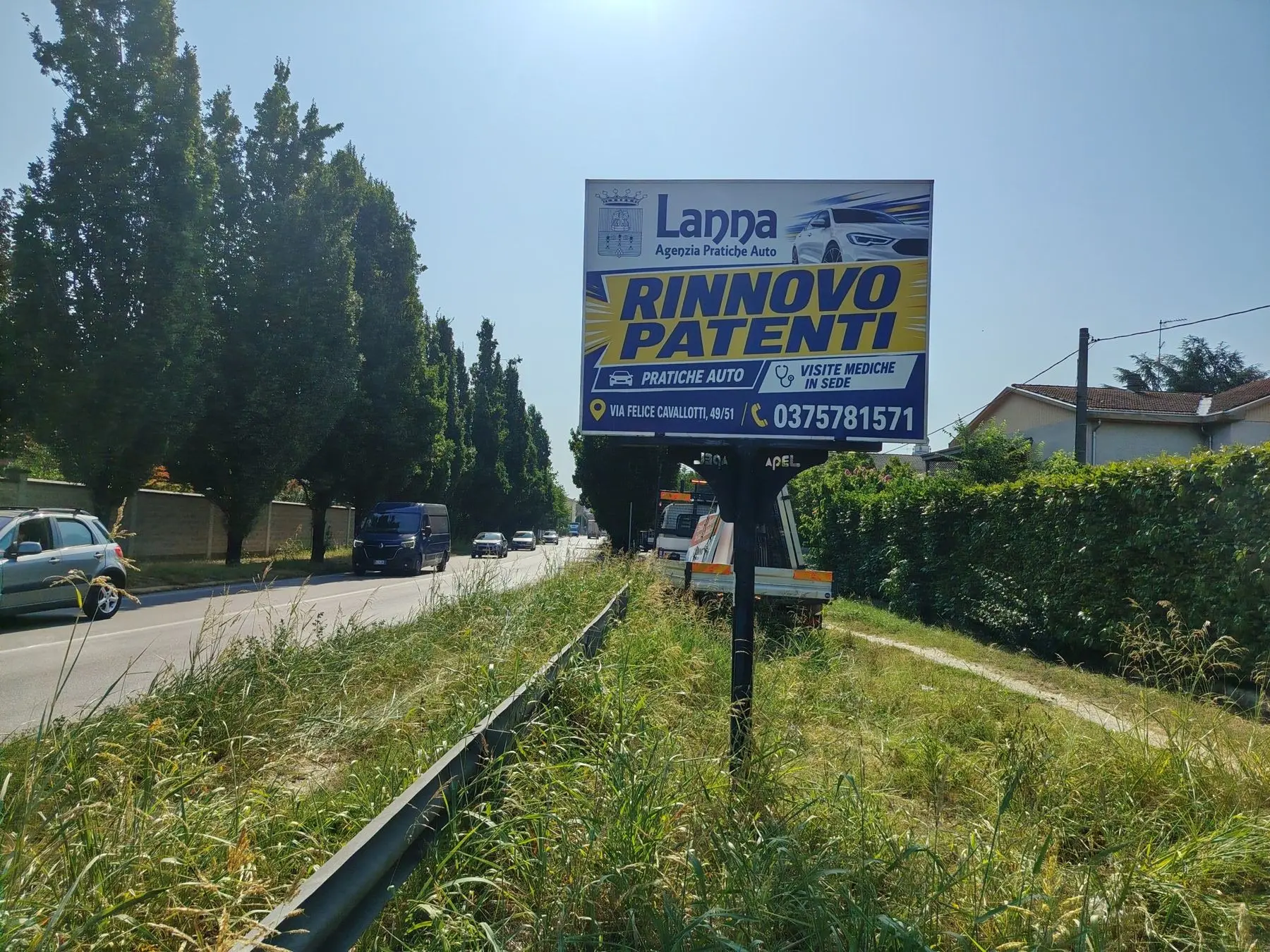 Cartello pubblicitario Lanna pratiche auto