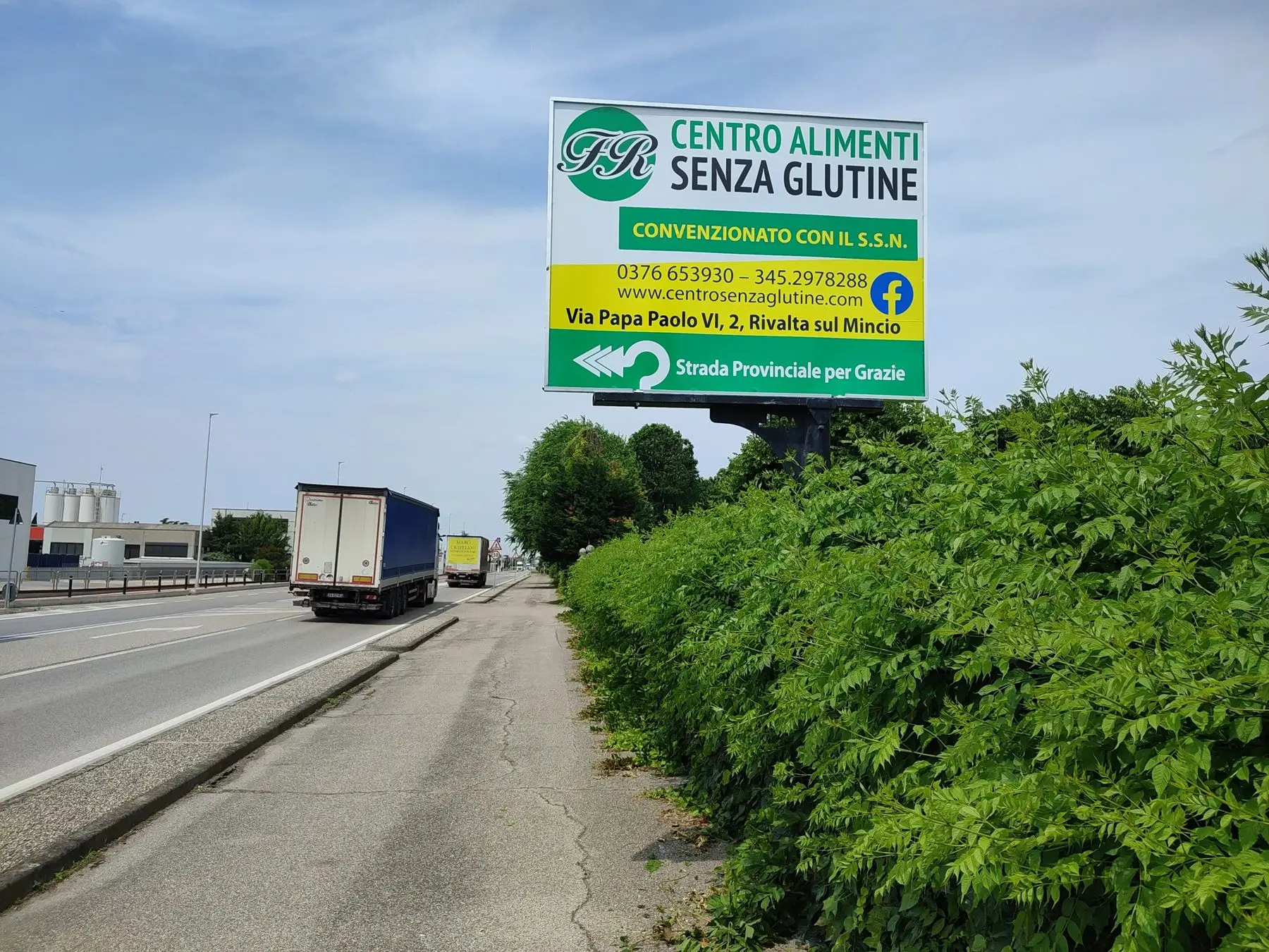Cartello pubblicitario Centro Alimenti Senza Glutine, Rivalta sul Mincio (MN)