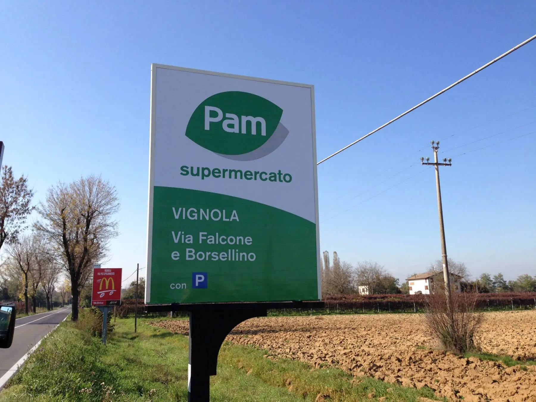 Cartello Pam supermercato